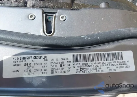 2012 Dodge Journey Sxt z USA, uszkodzony, nr VIN 3C4PDDBG3CT297633